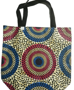 AFRICAN WAX PRINT / UPCYCLED PVC BILLBOARD TOTE BAG