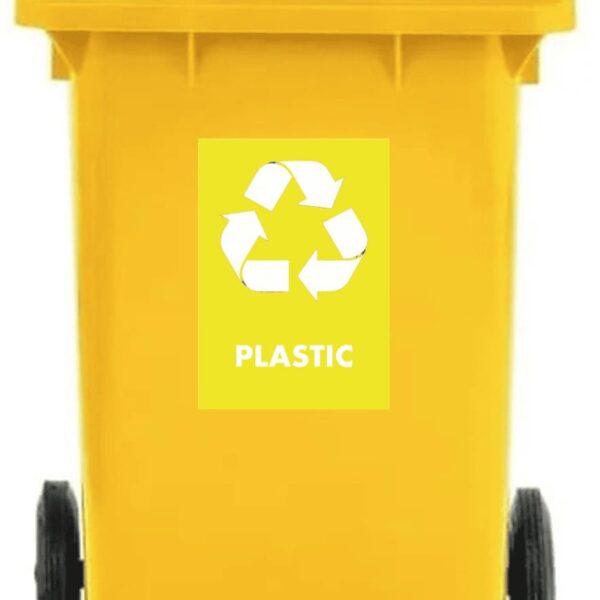 Yellow 240l Wheelie Bin – Plastic Waste Collection and Recycling